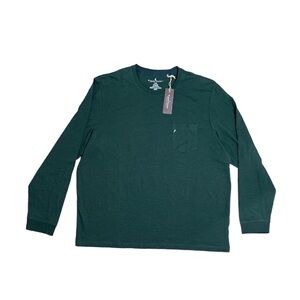 NWT Tailor Vintage Long Sleeve Front Pocket Hunter Green Tee Mens XXL